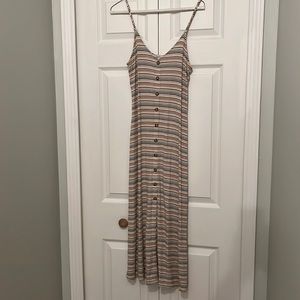 LOFT striped casual midi dress